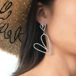 Dangle Earrings Boho Crystal Heart Long Long Long Tassel for Women Retro alloy drop repring modern modelry boucle d'Oreille femme 2024