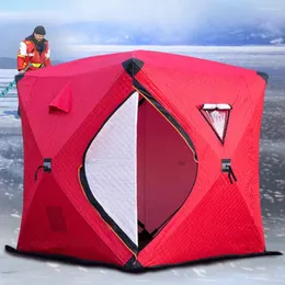 Tält och skyddsrum Portable Ice Fishing Shelter Easy Set-Up Winter Tent Waterproof Windproof Warm Keeping With Pegs Ropes