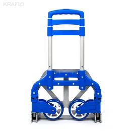 Portable Aluminium Rod Cart Folding Dolly knapsack Luggage Push Truck Hand Collapsible Trolley