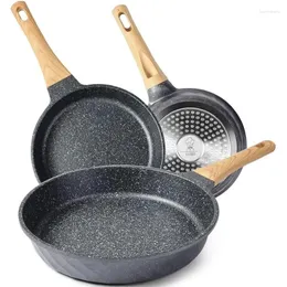 Pans Yiifeeo Frying Nonctick Induction Pan مجموعة مقلاة جرانيت لطهي عجة الطهي