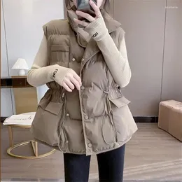 Chalecos de mujer Chaleco de moda para mujer chaqueta de invierno Top cálido acolchado Puffer chaquetas sin mangas sólidas Parkas Vintage informales