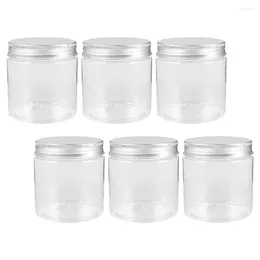 Bottiglie di stoccaggio 6 pezzi Contenitore per barattolo di vetro trasparente Barattoli per alimenti portatili Caramelle Insalata sigillata Multifunzione per uso domestico 10 Oz con coperchi