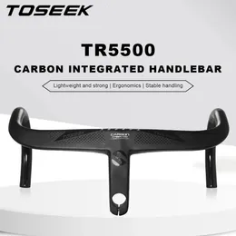 TOSEEK TR5500 دراجة الطريق الكاملة ألياف الكربون الجذعية المدمجة دراجة الدراجات المقود Ultra Light 286mm أجزاء ركوب الدراجات 240118