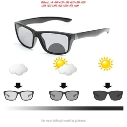 Óculos de sol masculino condução pochromic bifocal óculos de leitura esportes feminino transição quadrada prescrição leitor de sol nx219p