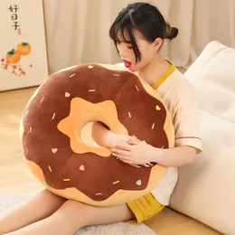 Giant Donut Plush Pillow Soft Food Cushion, Realistic Ring Design,  Comfortable Seat Head Pillow, Fun Floor Decor, 38/58cm Buy Now!