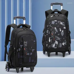 Schultaschen Rollrucksack Tasche mit Rädern Student Rollrucksäcke für Jungen Kinder Trolley wasserdicht