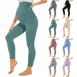 Kvinnors byxor 23.04.23 Nine Pocket Maternity High midja Slim Belly Sports Fitness Yoga