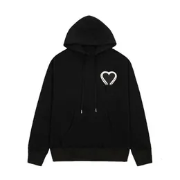 Diseñador de lujo Chaopai Classic Big Heart Badge bordado sudaderas con capucha de otoño/invierno para hombres y mujeres nueva y versátil sudadera con capucha de algodón suelta