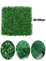 Dekorative Blumen 1PCS 40x60cm Künstliche Pflanzenwände Laub Hecke Grasmatte Grünplatten Zaun für Dekoration Außenwand