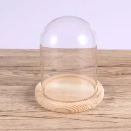 Förvaringsflaskor glas täcker kupol blomma burk klocka cloche transparent display fodral för basstativ kupoler ljus bord mittpiece