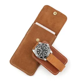 Uhrenboxen Hüllen Echtes Leder Box Armband Aufbewahrungstasche Tragbare Reise Schmuck Beutel Fall für Männer und Frauen303e