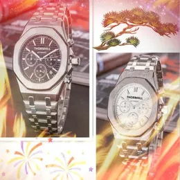Популярные роскошные кварцевые часы из нержавеющей стали с резиновым ремнем 42 мм, модные мужские дизайнерские часы, подарки, маленький циферблат, рабочие знаменитые229b