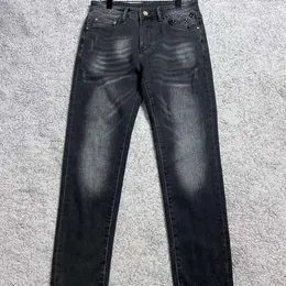 Высококачественные мужские джинсы дизайнерские джинсы мужские женские черно-белые градиентные звезды буквы вышивка графические брюки модные повседневные свободные тонкие прямые брюки