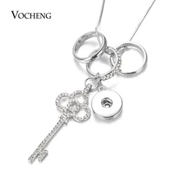 10 Stück ganze Schlüssel-Charms-Snap-Schmuck-Halskette mit 80 cm Edelstahlkette, passend für 18 mm GingerSnaps Y1130319z