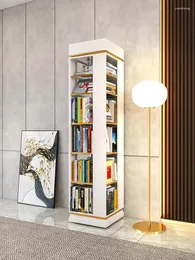 Decorative Plates Rotating Bookshelf 360-degree Bookcase Shelf Floor Children's Book Storage Rack