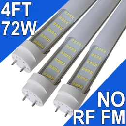 4 Feet LED Light Tube 2 Pin G13 Base T8 Ballast Bypass Required, Dual-End Powered, 48 Inch T8 72W Flourescent Tube Replacements,7200 Lumen,AC90-277V Barn usastock