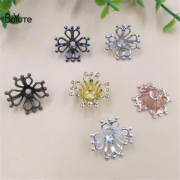 BoYuTe 50 Stück Lot Ganze Metall Messing Stempeln 17 MM Filigrane Blume Perlenkappen Diy Hand Made Schmuck Zubehör Parts293G