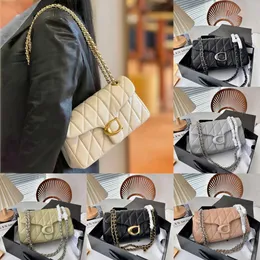 Taby 디자이너 가방 가방 럭셔리 여자 여자 어깨 가방 최고의 격자 가방 체인 가방 퀼트 탭업 버클 대용량 가방 240115