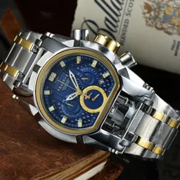 Спортивные кварцевые мужские часы с календарем INVICTO Reserve Bolt Zeus, полнофункциональный компас, стальная проволока, большой циферблат, складная пряжка324E