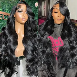 30Inch Body Wave Transparent 13 6 Lace Front Human Hair Wigs Remy Raw Indian Wavy 13 4 Frontal Wig For Women Closure 240126