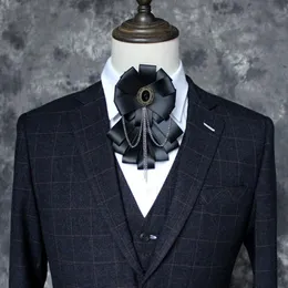Nya blommor bågar för män handgjorda brittiska stil bröllop groomsman bowtie slips modekläder tillbehör 16 9cm354l