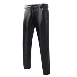 Vår- och hösten ny produkt Hot Selling European och American Fashion Pu Casual Leather Pants Performance Clothing Läderbyxor för män
