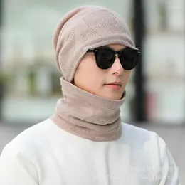 Berretti Cappello in stile coreano da uomo lavorato a maglia invernale alla moda da equitazione a prova di freddo che protegge le orecchie calde e spesse