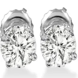 1CT Round Diamond Stud örhängen i 14 k vitt guld med skruvstöd184k