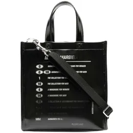 MM6 new 19fw white pvctote letter women's bag single shoulder portable Messenger Tote Bag 240128