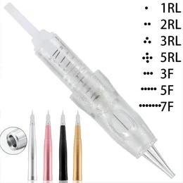 Permanent Makeup Tattoo Needle Cartridge för tatuering Maskinpaket Eyebrow Lips Needle 1R 2R 3R 5R 3F Microblading Tattoo Supplies 240122