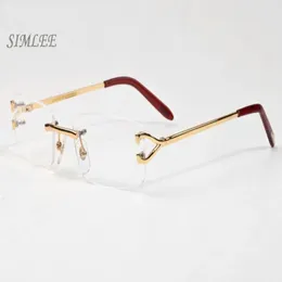 2018 جودة عالية المصمم نظارة شمسية للرجال للجنسين نظارات واضحة واضحة الأزياء رجال النظارات الذهب