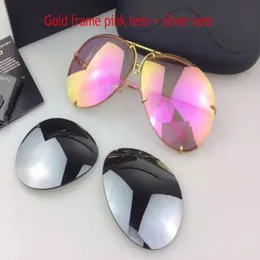 Car Brand Carerras 8478 Sunglasses P8478 A Mirror Lens Pilot Frame with Extra Lens Exchange Car Men Grand Men Designe344W