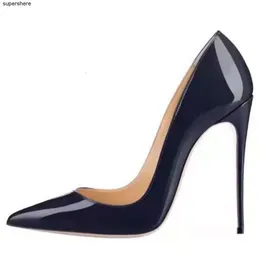 럭셔리 패션 디자이너 레드 바닥 섹시 뾰족한 발가락 하이힐 레드 솔로 2021 사계절 12cm 뾰족한 얇은 힐 신발 래커 가죽 패션 하이힐 여자 신발