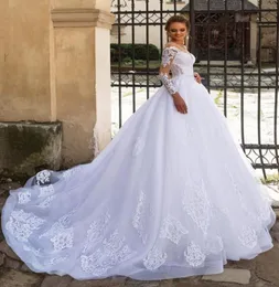 2022 vestidos de casamento de renda elegante mangas compridas vestidos de casamento de luxo com saia de trem destacável 2 em 1 personalizar vestido de 9847722