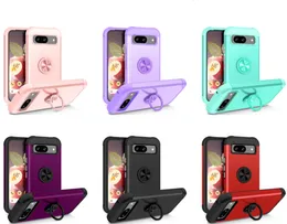 8A Defender Cases For Google Pixel 8 Pro 8 Finger Ring Holder Magnet Car Bracket 2in1 Hard PC Plastic Soft TPU 2 in 1 Armor Shockproof Hybrid Layer Back Cover Skin