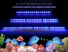 Populargrow 54W/81W/108W Luce per acquario a LED con solo striscia di spettro blu da 470 nm Bellissima lampada per acquario della barriera corallina