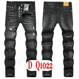 Jeans para hombre D2 Luxury Italy Designer Denim Jeans Hombres Pantalones bordados DQ21022 Moda Wear-Holes Splash-Ink Stamp Pantalones Motociclismo Ropa US28-42 / EU44-58