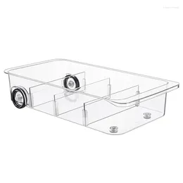 Kitchen Storage 1 Pcs Fridge Organizer Bins On Wheels Clear Roll Out Drawer Refrigerator Organizing With Dividers