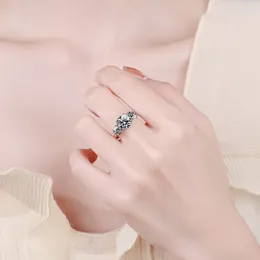 GRA Echt 3CT Big Moissanite Diamant Ringe für Frauen Doppel Herz Zirkon 925 Sterling Silber, Verlobung, Hochzeit, Luxus Schmuck