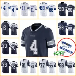 Camisas de futebol personalizadas Dallocowboysmen Trey Lance Micah Parsons Trevon Diggs Ceedee Lamb dak Prescott Tony Pollard Leighton Tyler Smith Jersey da juventude feminina