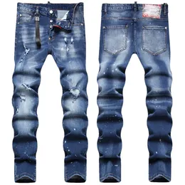 TR APSTAR DSQ جينز الجينز الهيب هوب روك موتو DSQ COLODGUY جينز تصميم DENIM DSQ جينز للرجال 1037 اللون الأزرق