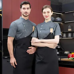 Outros vestuário chef vestido de mangas curtas respirável hotel catering restaurante cozinha roupas de trabalho homens e mulheres personalizado verão cozimento