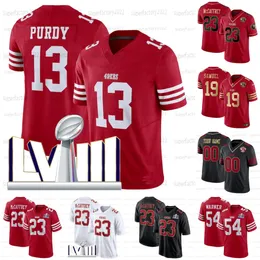 Christian McCaffrey Brock Purdy 49ers Fußballtrikots Deebo Samuel Nick Bosa George Kittle Fred Warner Jerry Rice Montana Talanoa Hufanga Trent Williams Aiyuk