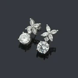 2023 Luxury diamond stud branded logo engrave jewelry lady studs trendy designer earrings Stainless Steel silver elagant women sma229P