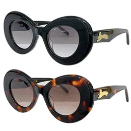 Sunglasses Ladies Designers LW40121 Oval Acetate Sunglasses with Acetate Frame Gold Logo UV400 Fashion Women Theme Party Glasses With original box