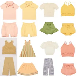 Kleidung Sets Kinder Kleidung Sommer Misha Puff Infant Baby Mädchen Stricken T-Shirts Shorts Hochwertige Baumwolle Strickjacke Kinder Jungen Outfit