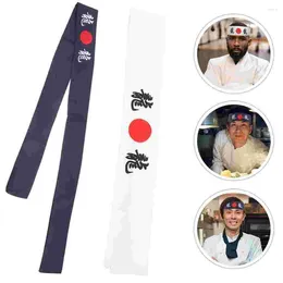 Bandanas 2 Stück japanische Haarband Bänder tragbares Stirnband Sushi Chef Bandana Druck für Sport Baumwolle Student Kochen Samurai