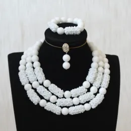 Cloisonne 4ujewelry puro africano bianco nigeriano tradizionale perline da matrimonio tradizionale set di gioielli raffinati per feste 2023 set regalo turco