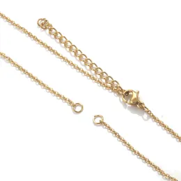 Rostfritt stål 45+5 O-formad platta kedja titanstål kubansk kedja hängande dubbel slingkedja diy smycken tillbehör halsband