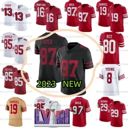 McCaffrey Christian Brock Purdy Football Jerseys Nick Bosa George Kittle Deebo Samuel Jerry Rice Montana Talanoa Hufanga Trent Williams Brandon Aiyuk 13